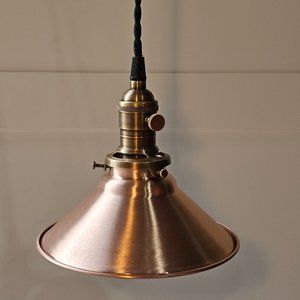 Industrial Pendant Farmhouse Light - Copper Shade